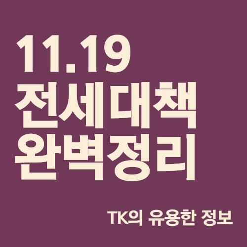  [총정리] 11.19 전세대책 완벽정리 - 입주조건, 분석 및 전세 Q&A