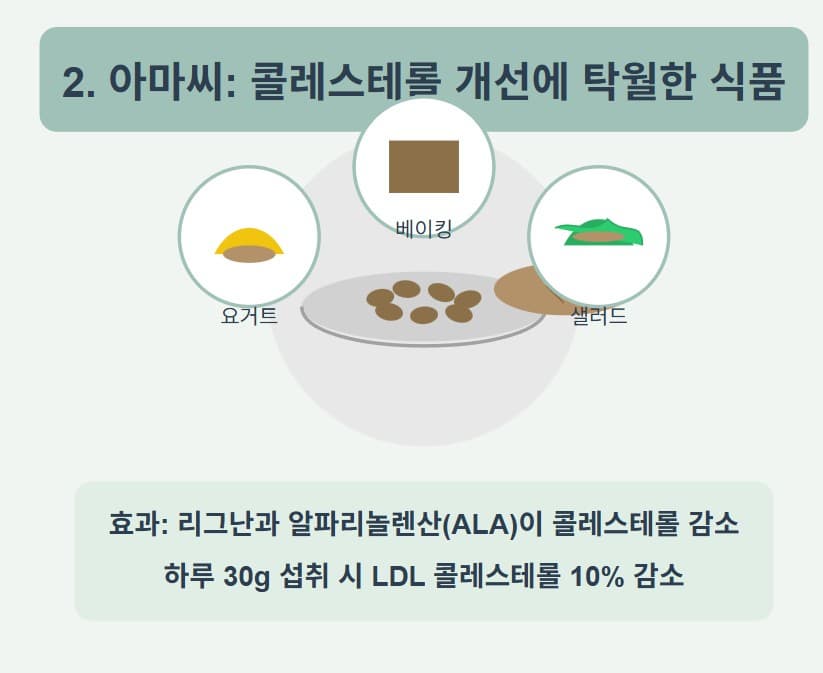 아마씨: 콜레스테롤 개선에 탁월한 두 번째 식품