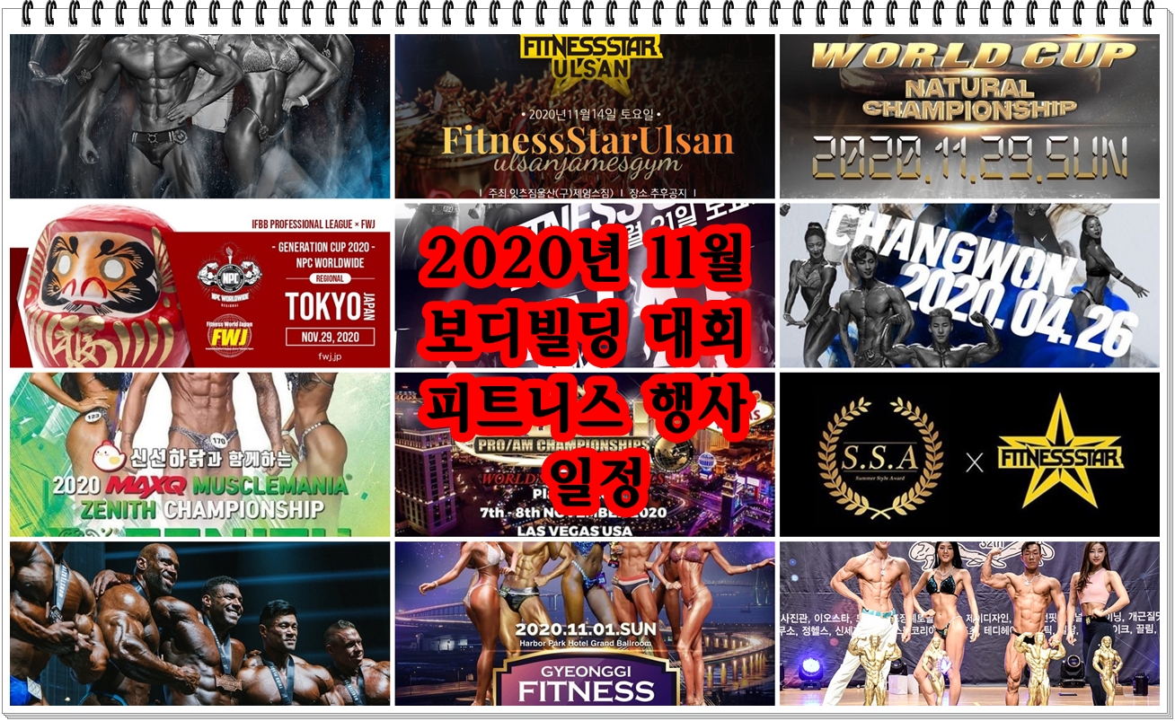  11월 보디빌딩대회 & 피트니스행사 일정