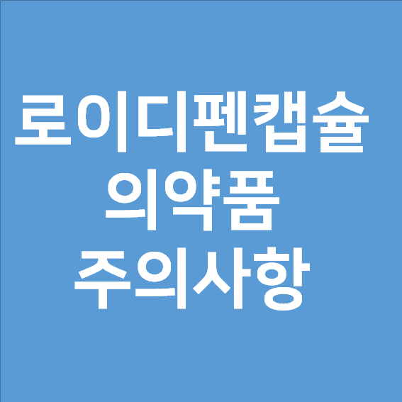  로이디펜캡슐 의약품 주의사항 꼭 알고 드세요.