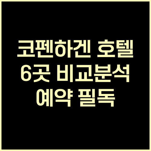 코펜하겐 호텔 예약 전 필독 6곳 꼼