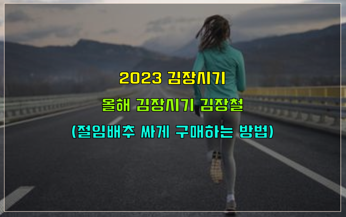  2023 김장시기 올해 김장 시기 (절임 배추 싸게 구매하는 꿀팁)