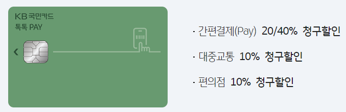  KB 국민카드 톡톡 Pay 청구할인 카드