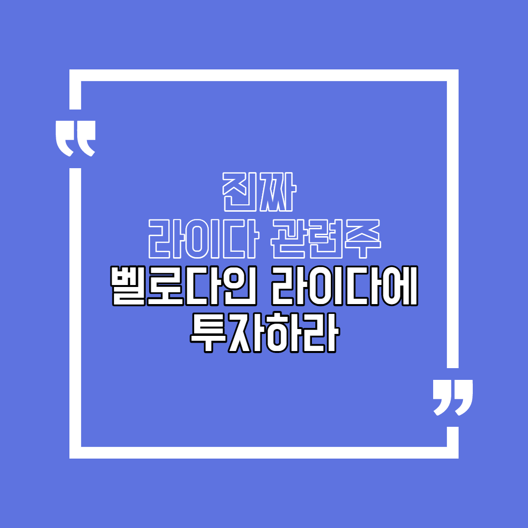  진짜 라이다 관련주에 투자하라! 벨로다인 라이다