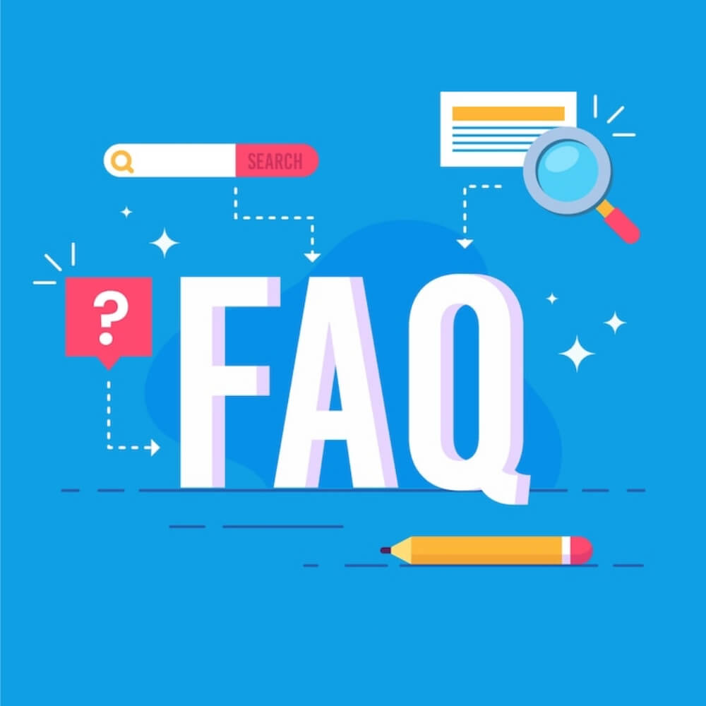 FAQ 알파벳과 돋보기가 있는 이미지