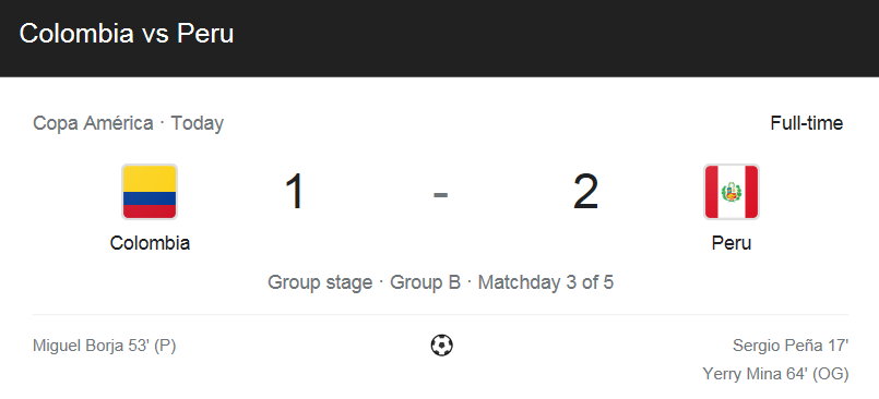  (2021 코파 아메리카) 콜롬비아 (1) 대 페루 (2) 축구 경기 하이라이트