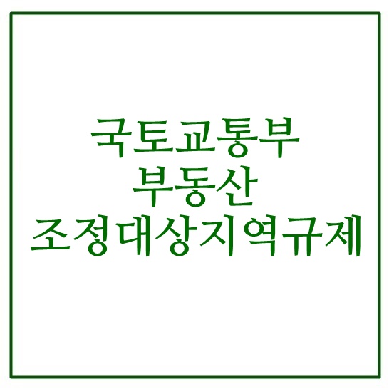  국토교통부 부동산 조정대상지역 규제