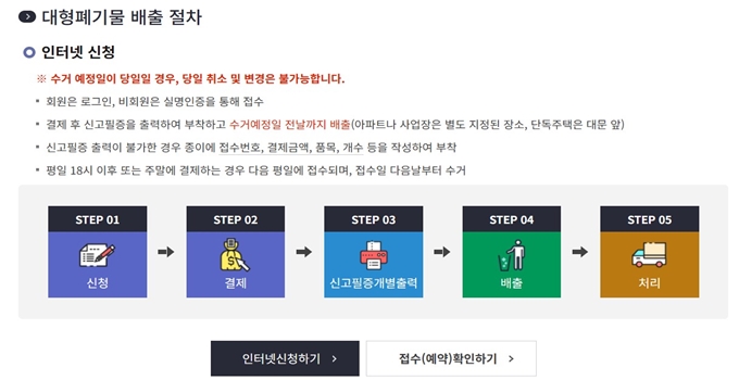 금천구 폐가구 무료수거 신청방법