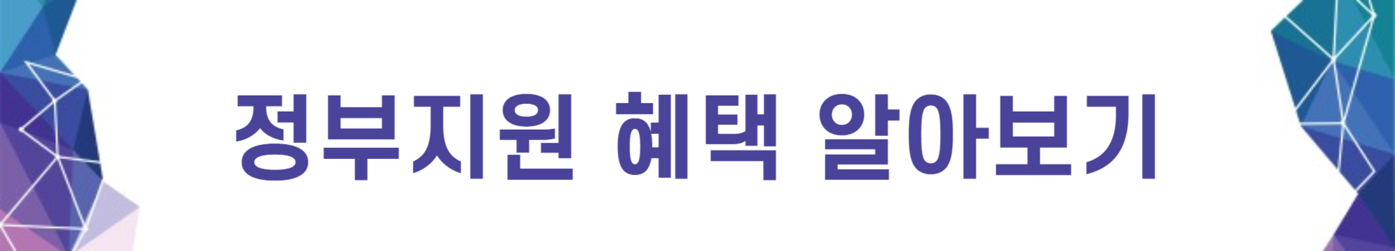 정부지원 혜택 알아보기