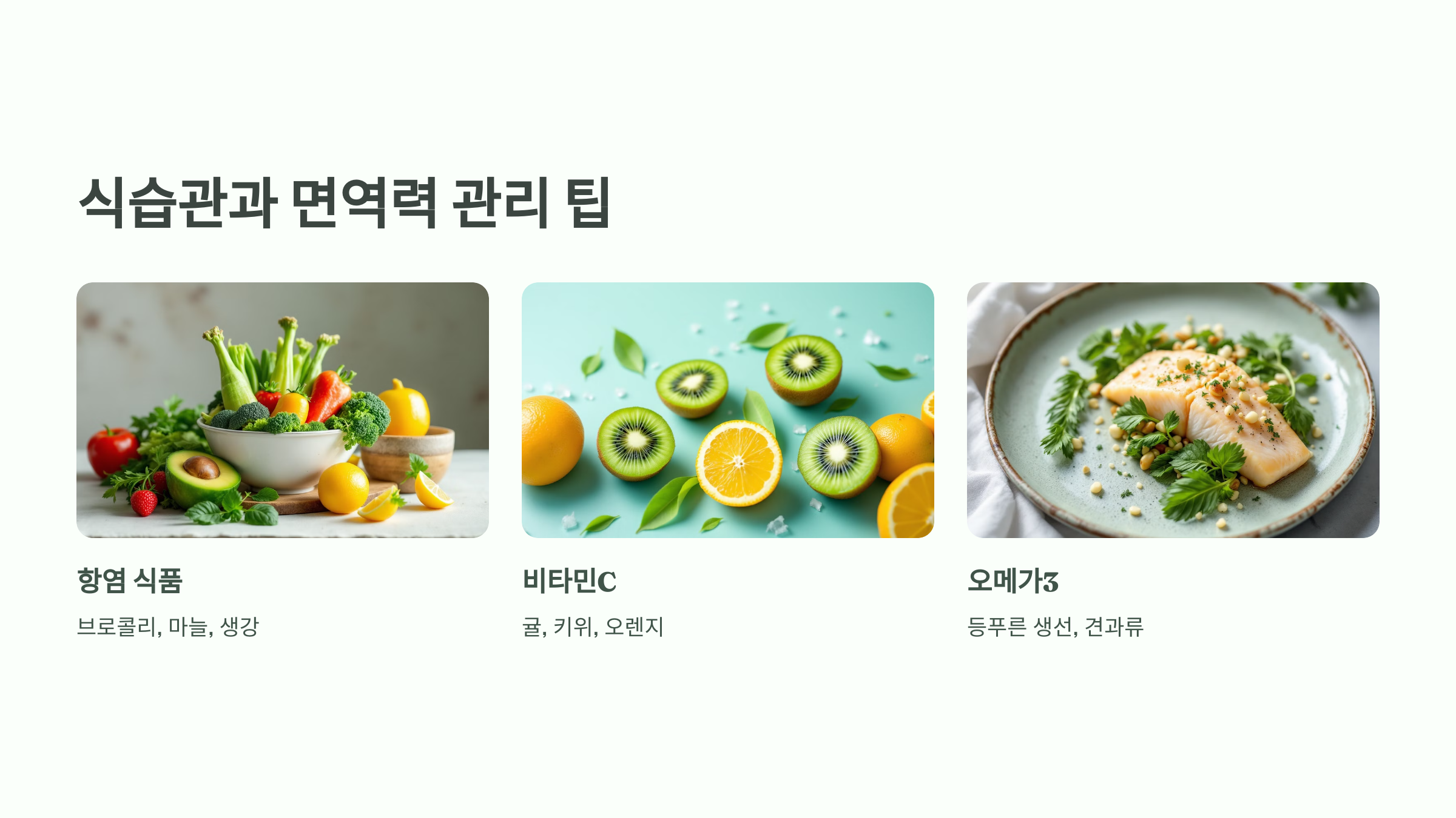 비염 식습관 및 면역력 관리 팁