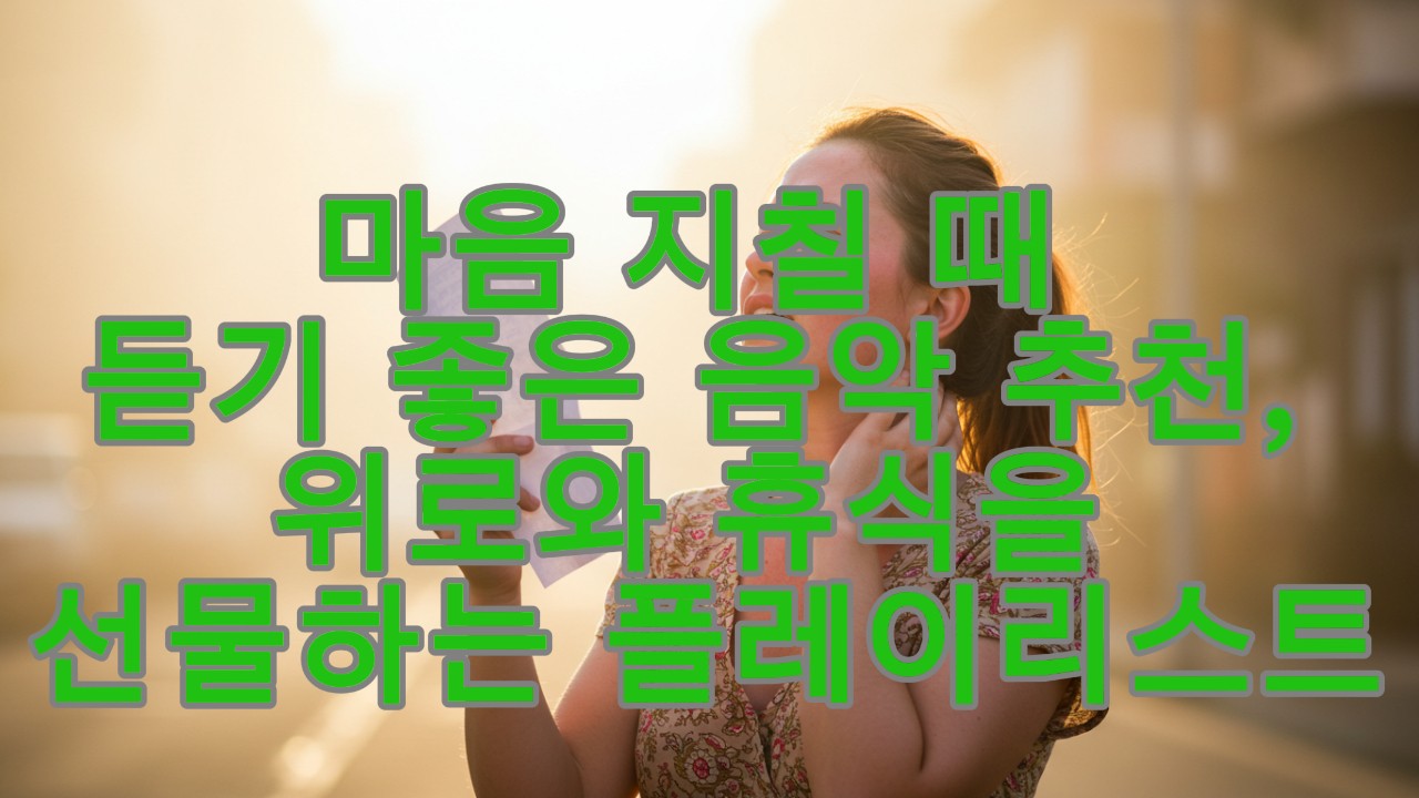 마음 지칠 때 듣기 좋은 음악 추천, 위로와 휴식을 선물하는 플레이리스트