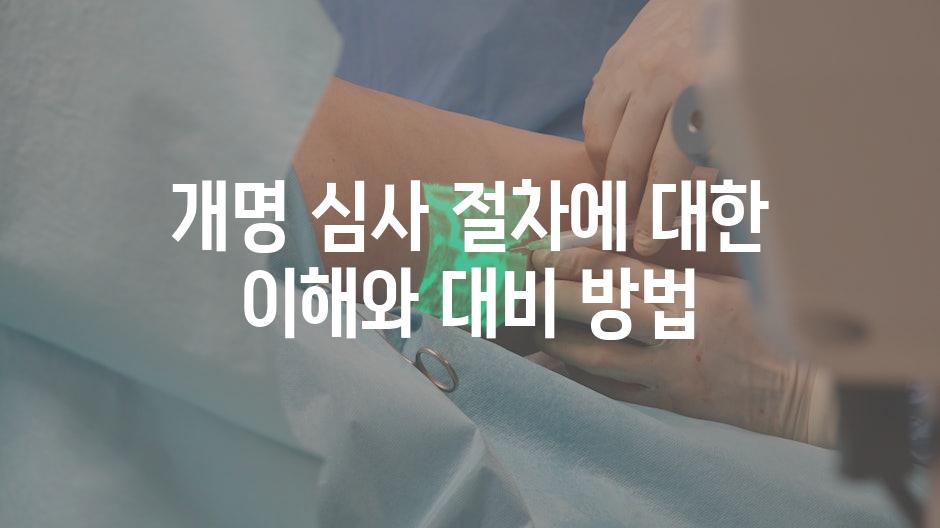 개명 심사 절차에 대한 이해와 대비 방법