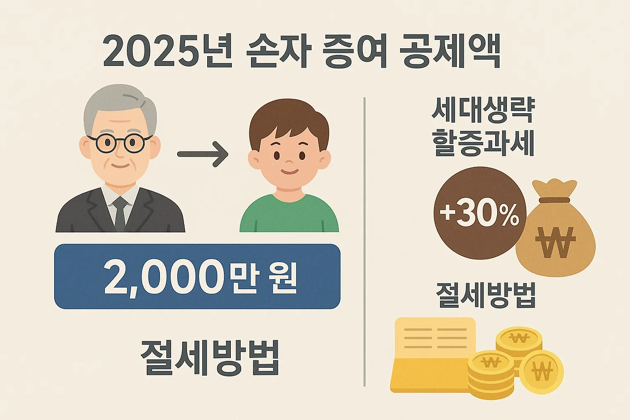 2025년 손자 증여 공제액, 세대생략 할증과세, 절세방법