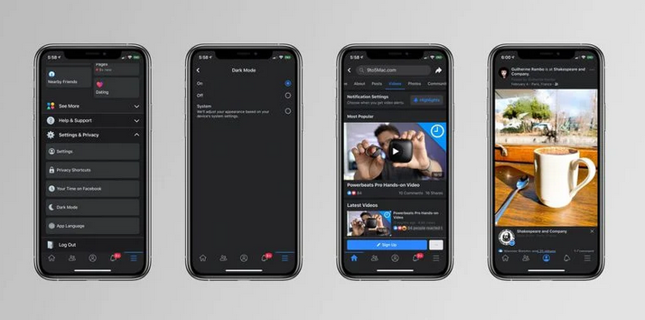  페이스북, 드디어 다크모드 설정가능 (iOS)Facebook, darkmode can be set on iOS
