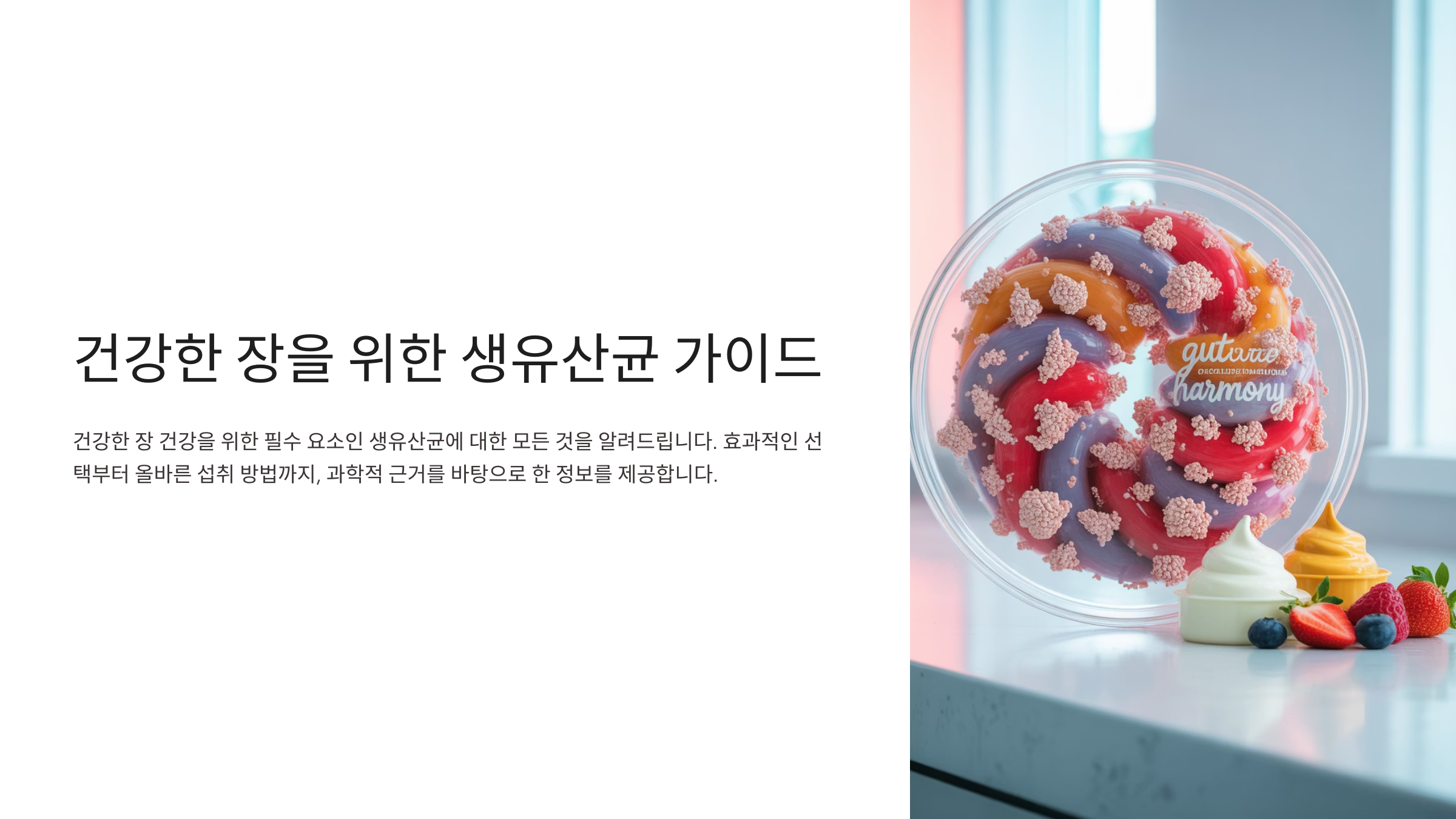 건강한 장을 위한 생유산균 가이드