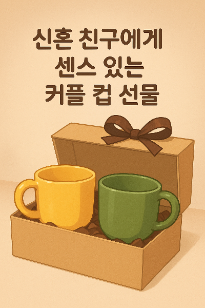 신혼부부에게 추천하는 센스 있는 커플 컵 선물 썸네일 – 감성 디자인 머그컵 일러스트