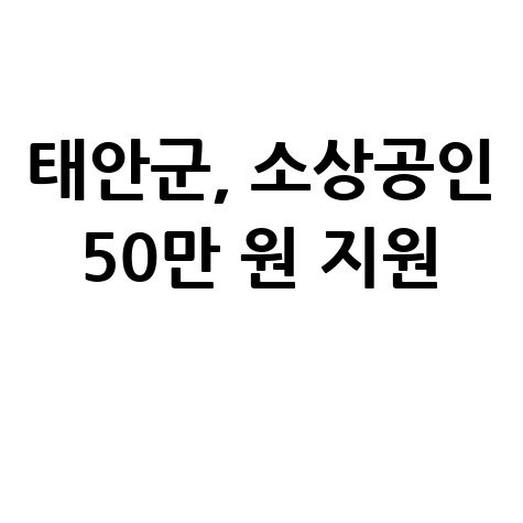태안군 소상공인 경영정상화 자금 50만 원 지원 신청방법