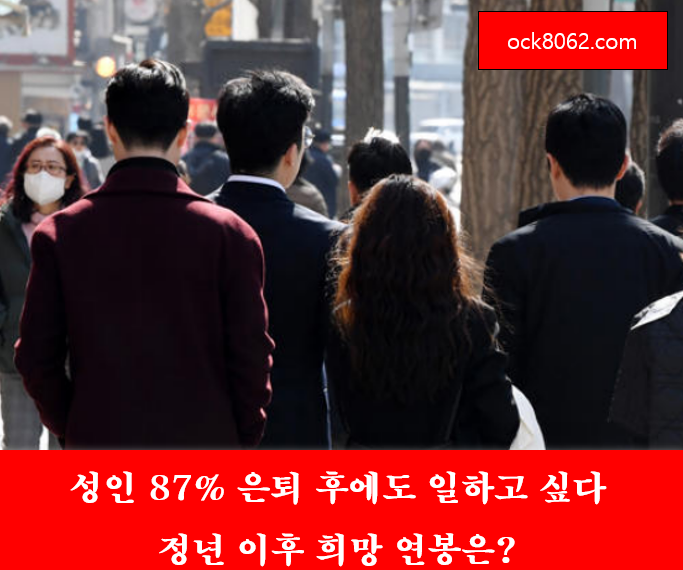 성인 87% 은퇴 후에도 일하고 싶다 정년 이후 희망 연봉은?