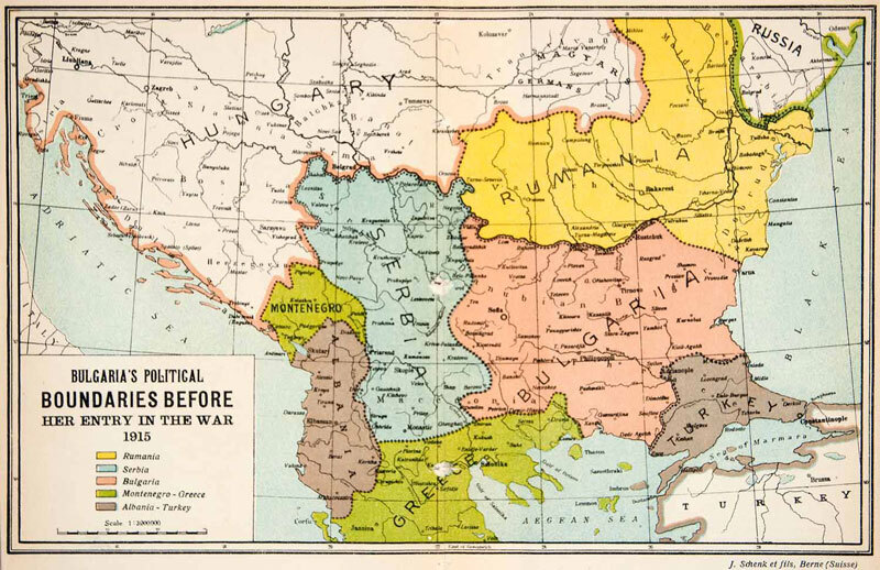 1915년 발칸전선 지도