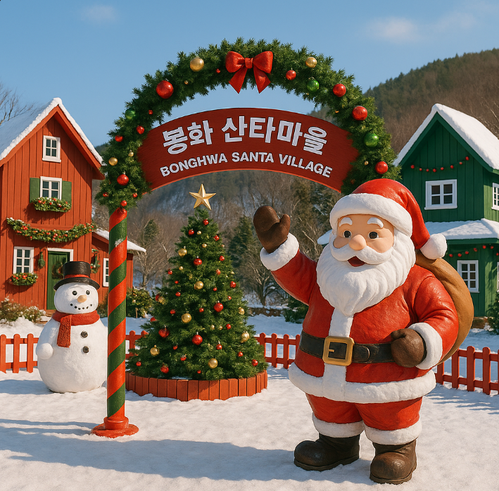 봉하 산타마을 여행 포토존 모습