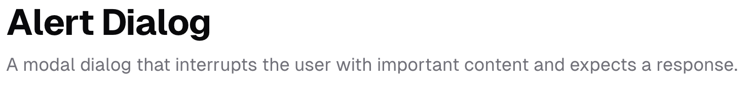 shadcn/ui Alert Dialog 소개