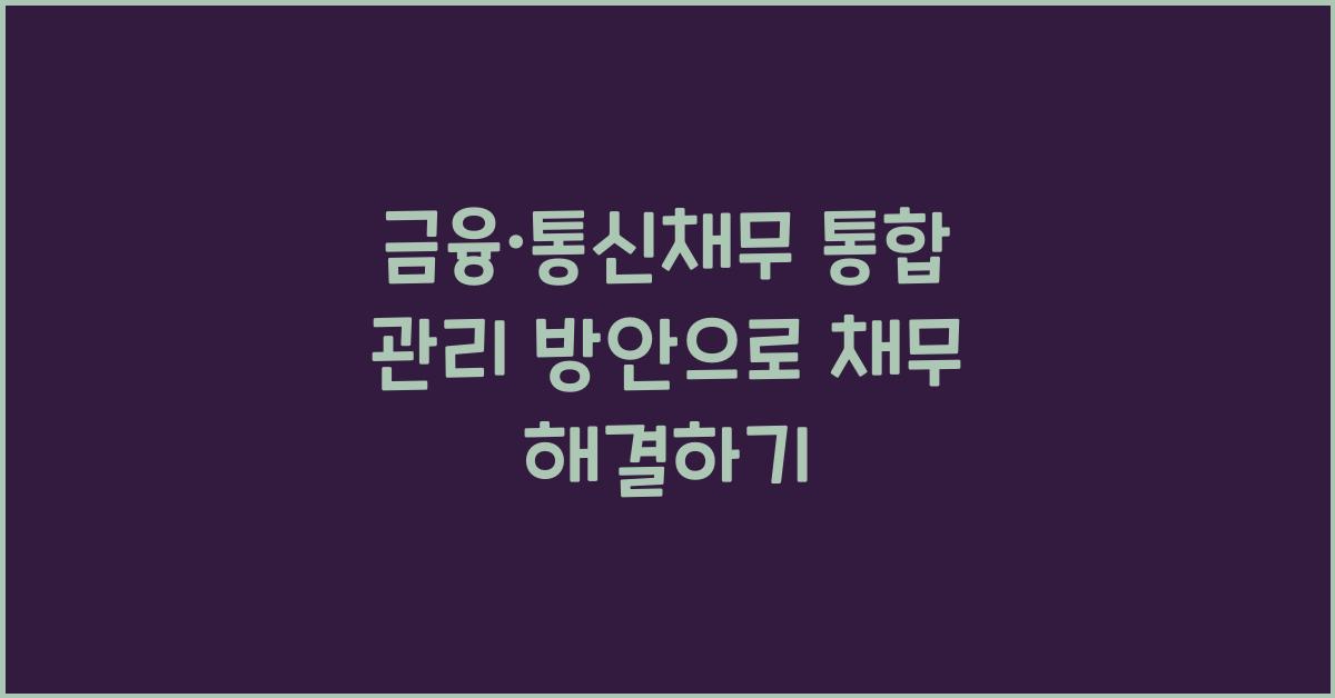 금융·통신채무 통합 관리 방안