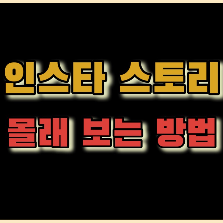 인스타그램 스토리 몰래 보는법 (염탐)