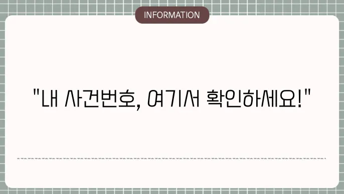 개인회생 사건 진행상황