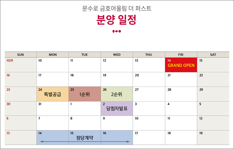 문수로 금호어울림 더 퍼스트 아파트 분양일정(당첨자 발표일&#44; 아파트계약일)