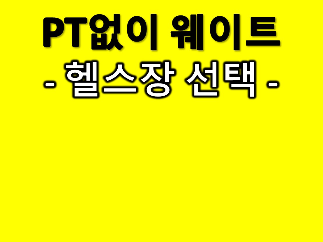 PT없이 웨이트