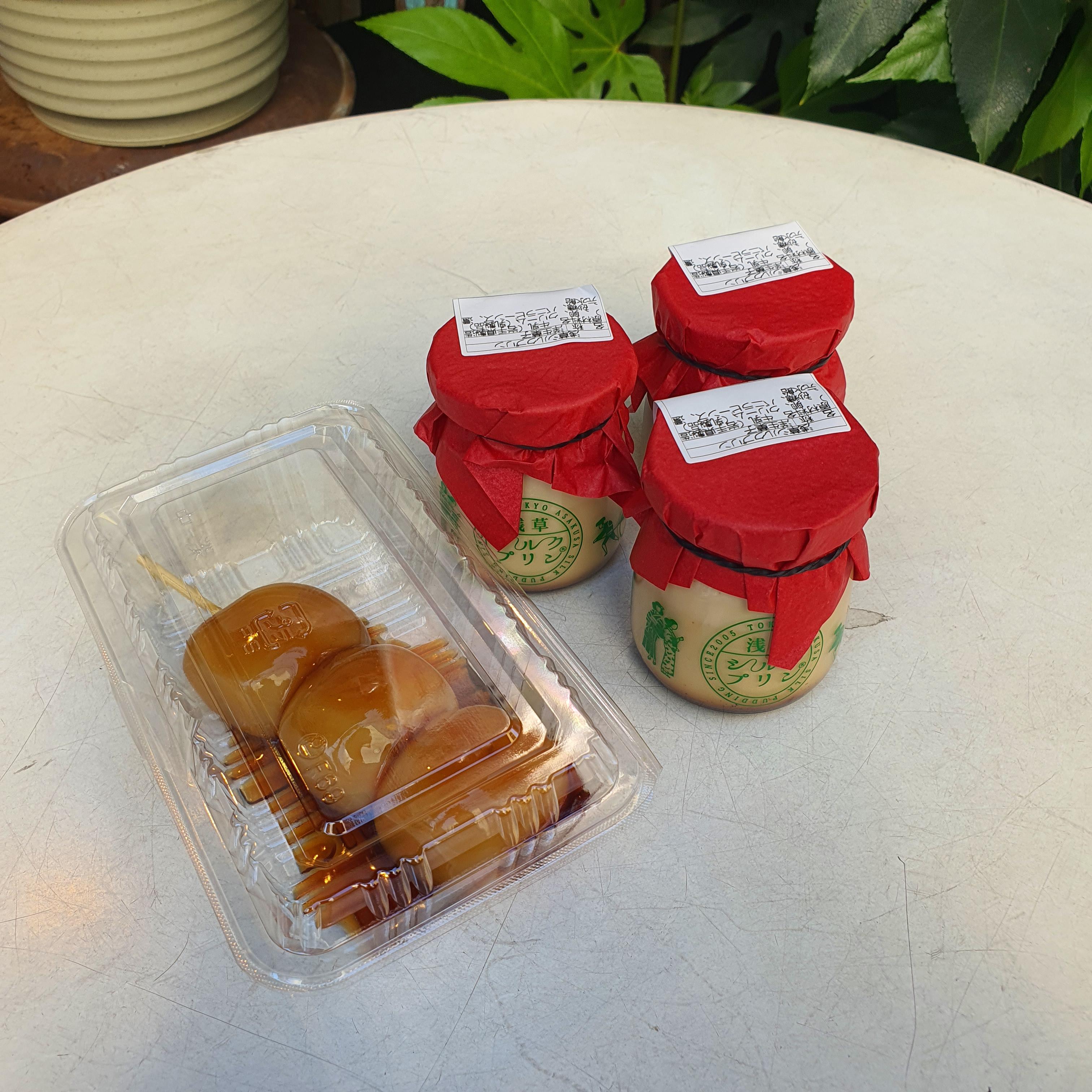  아사쿠사 디저트 간식 맛집 추천-실크푸딩(포장가능), 전통 수수경단 당고, 타코야끼