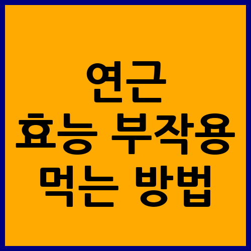 연근 효능