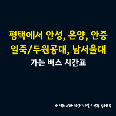 평택에서 안성&#44; 일죽두원공대&#44; 온양&#44; 안중&#44; 남서울대 가는 버스 시간표 완벽 정리