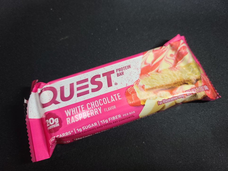 구입한 저녁식사 대신 탄박질 공급 퀘스트 프로틴바 화이트 초콜릿 라즈베리 7