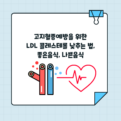 고지혈증예방을 위한 LDL 콜레스테롤 낮추는 법, 좋은음식, 나쁜음식