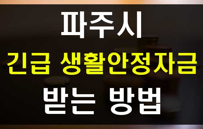  파주시 재난기본소득 신청방법 긴급생활안정자금 10만원 지급