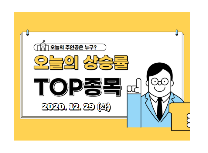  오늘의 상승주 TOP 30 모음 (2020.12.29,화)
