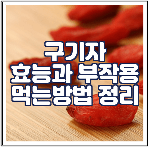  구기자 효능과 부작용, 먹는방법 정리