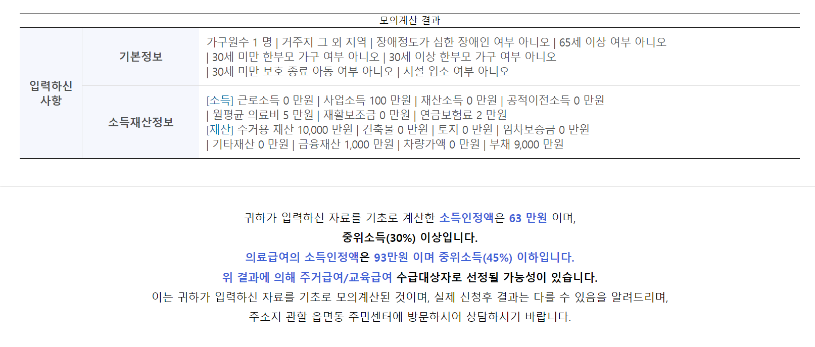 기초생활수급자 자격요건