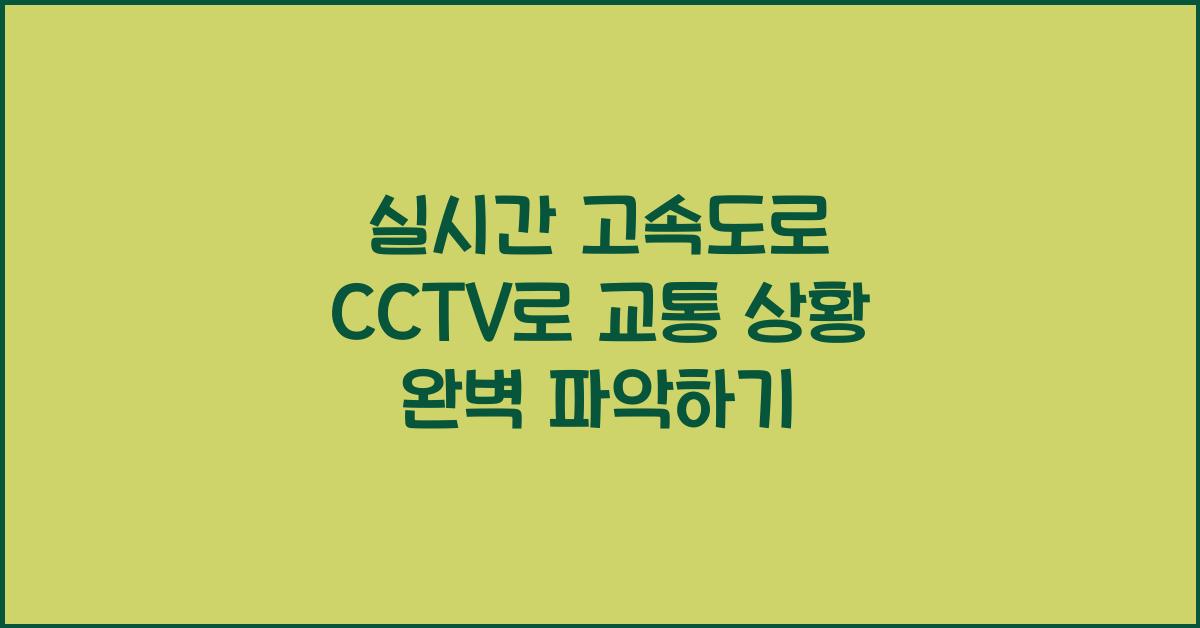 실시간 고속도로 cctv