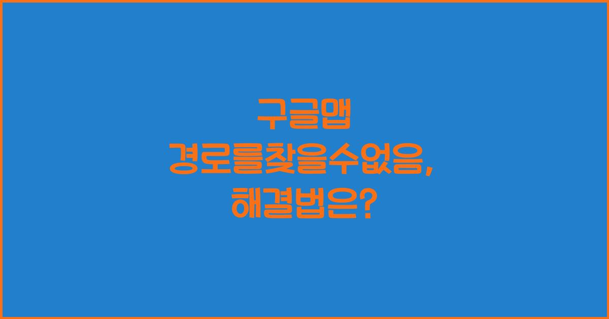 구글맵 경로를찾을수없음