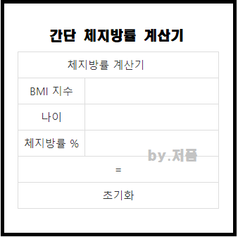  체지방률 계산기 - 간단한 계산기로 측정해보기