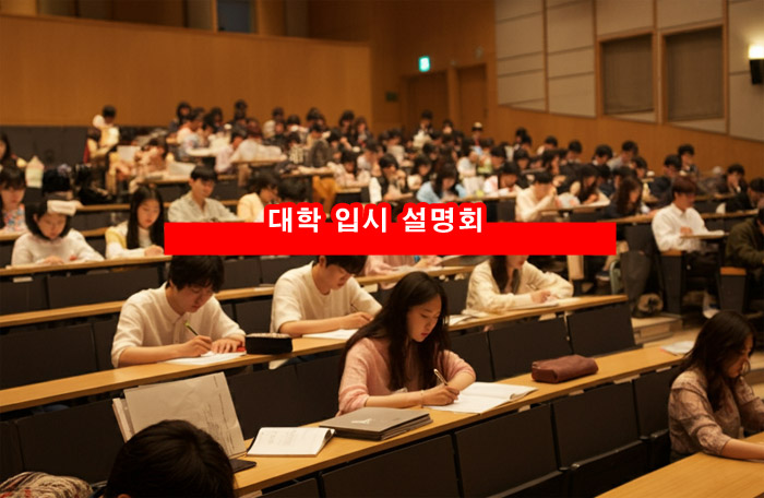 대학-입시-설명회-남녀-학생들