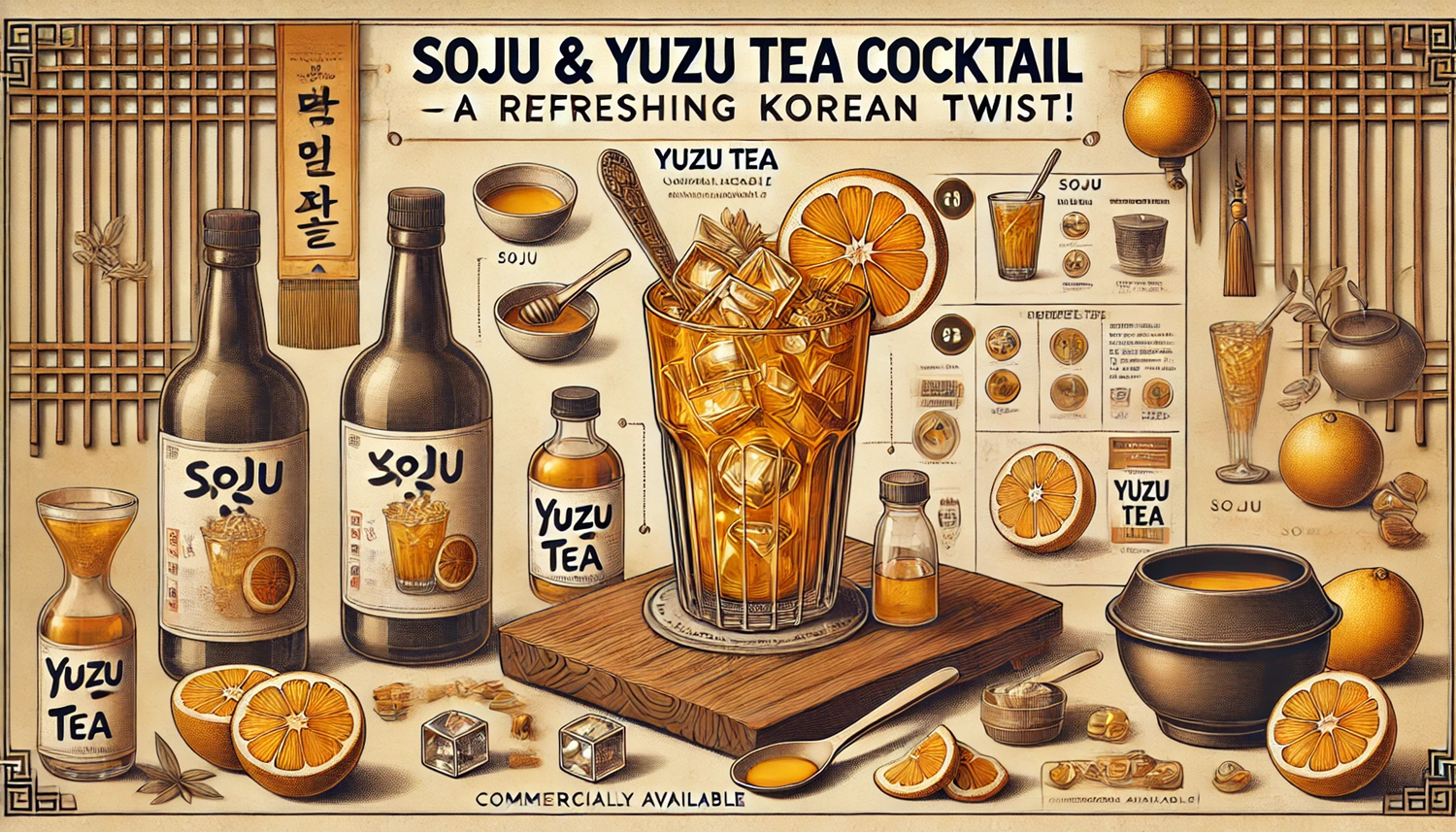 소주와 유자차 칵테일