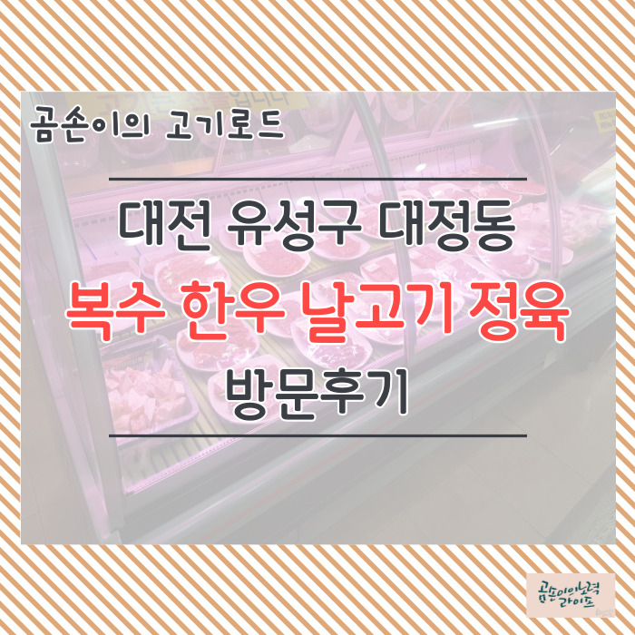  곰손이의 고기로드 : 가성비 좋은 한우 맛집 복수 한우 날고기 정육