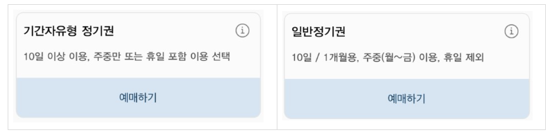 정기권 종류
