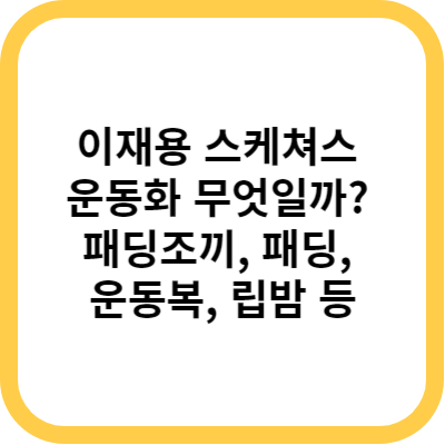 이재용 스케쳐스 운동화 무엇일까 패딩조끼&#44; 패딩&#44; 운동복&#44; 립밤 등