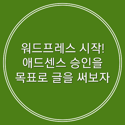 워드프레스 블로그 애드센스 수익을 만들어보자