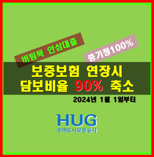 보증보험 담보인정 비율 90% 축소