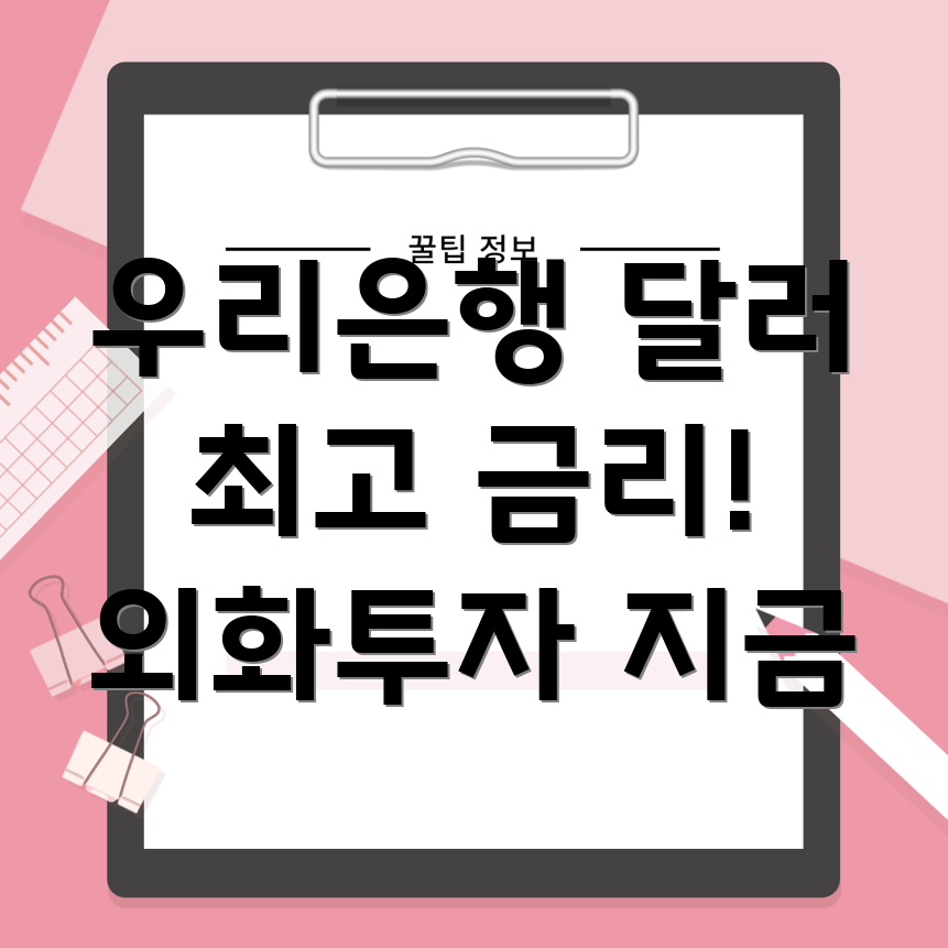 우리은행 달러 외화예금통장